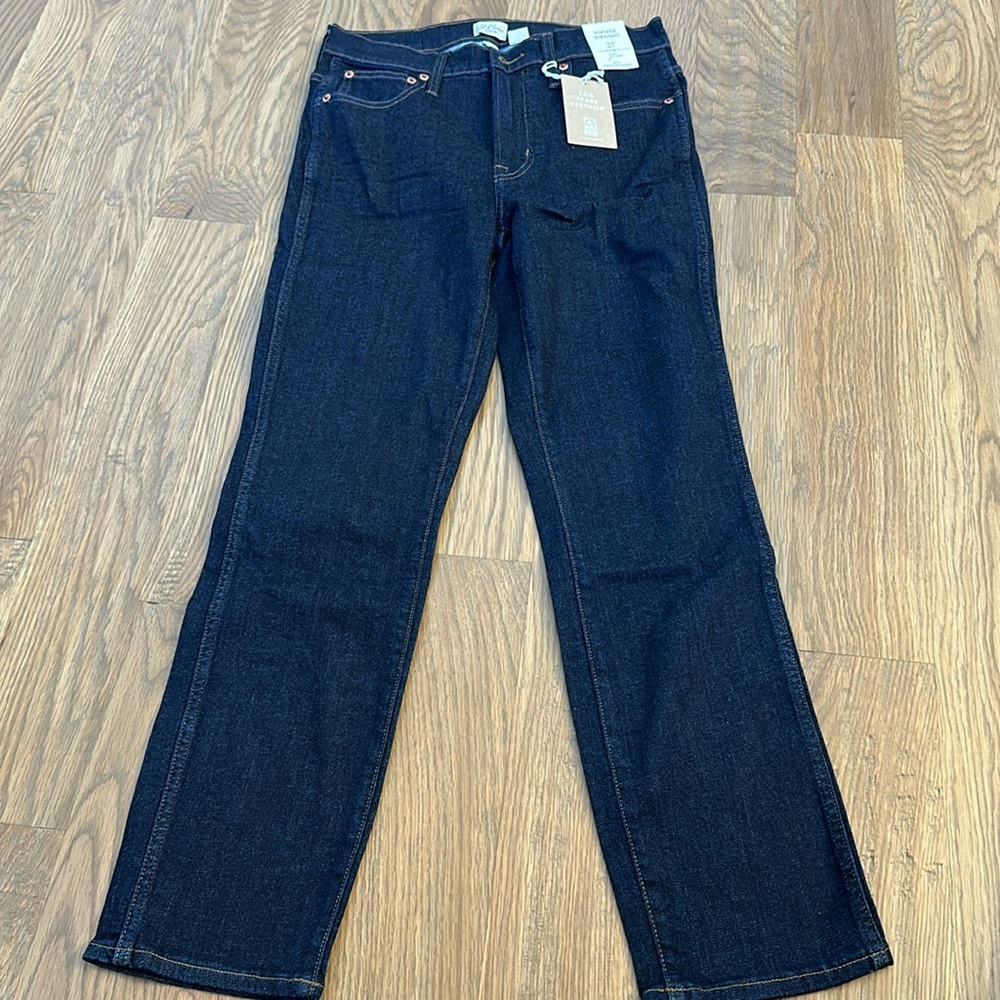 Brand new Jcrew vintage straight jeans with “perfecting pockets”